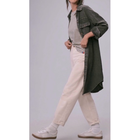 Pilcro by Anthropologie Duster Shacket Oversized Button Front Cozy Cotton - Picture 3 of 12